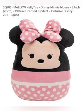 Squishmallows Minnie Mouse Pink Black White Polka Dot Plush